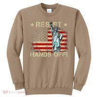 Resist Resistance Statue Of Liberty Hands Off Protest Retro Sweatshirt thumb 0