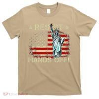 Resist Resistance Statue Of Liberty Hands Off Protest Retro T-Shirt thumb 0