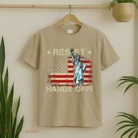 Resist Resistance Statue Of Liberty Hands Off Protest Retro T-Shirt thumb 2