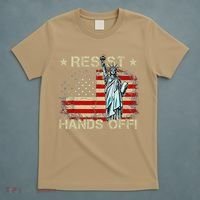 Resist Resistance Statue Of Liberty Hands Off Protest Retro T-Shirt thumb 5