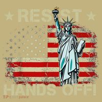 Resist Resistance Statue Of Liberty Hands Off Protest Retro Mousepad thumb 1