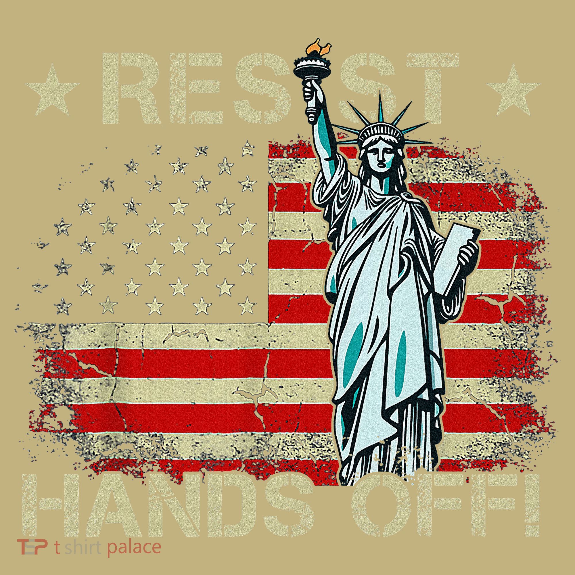 Resist Resistance Statue Of Liberty Hands Off Protest Retro Kids T-Shirt