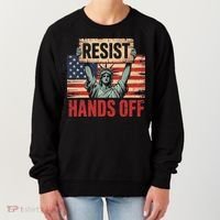 Resist Resistance Statue Of Liberty Hands Off Protest Women's Sweatshirt thumb 0