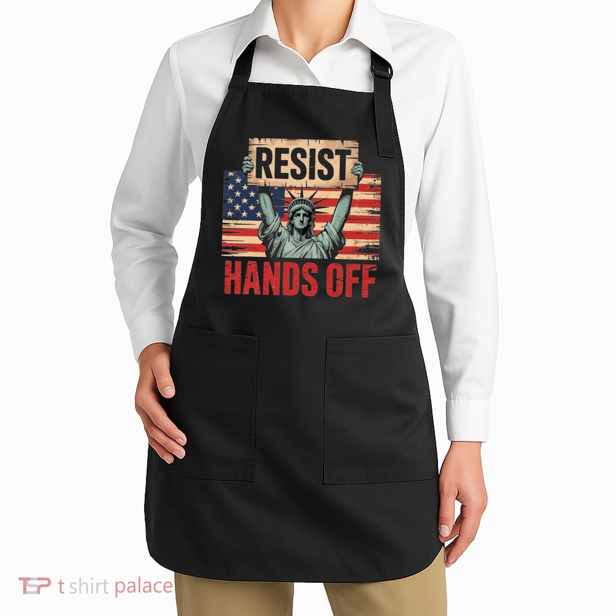 Resist Resistance Statue Of Liberty Hands Off Protest Apron