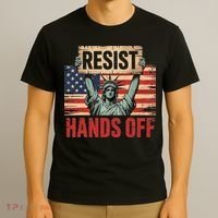 Resist Resistance Statue Of Liberty Hands Off Protest T-Shirt thumb 3