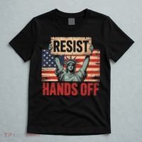 Resist Resistance Statue Of Liberty Hands Off Protest T-Shirt thumb 5