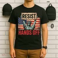 Resist Resistance Statue Of Liberty Hands Off Protest T-Shirt thumb 6