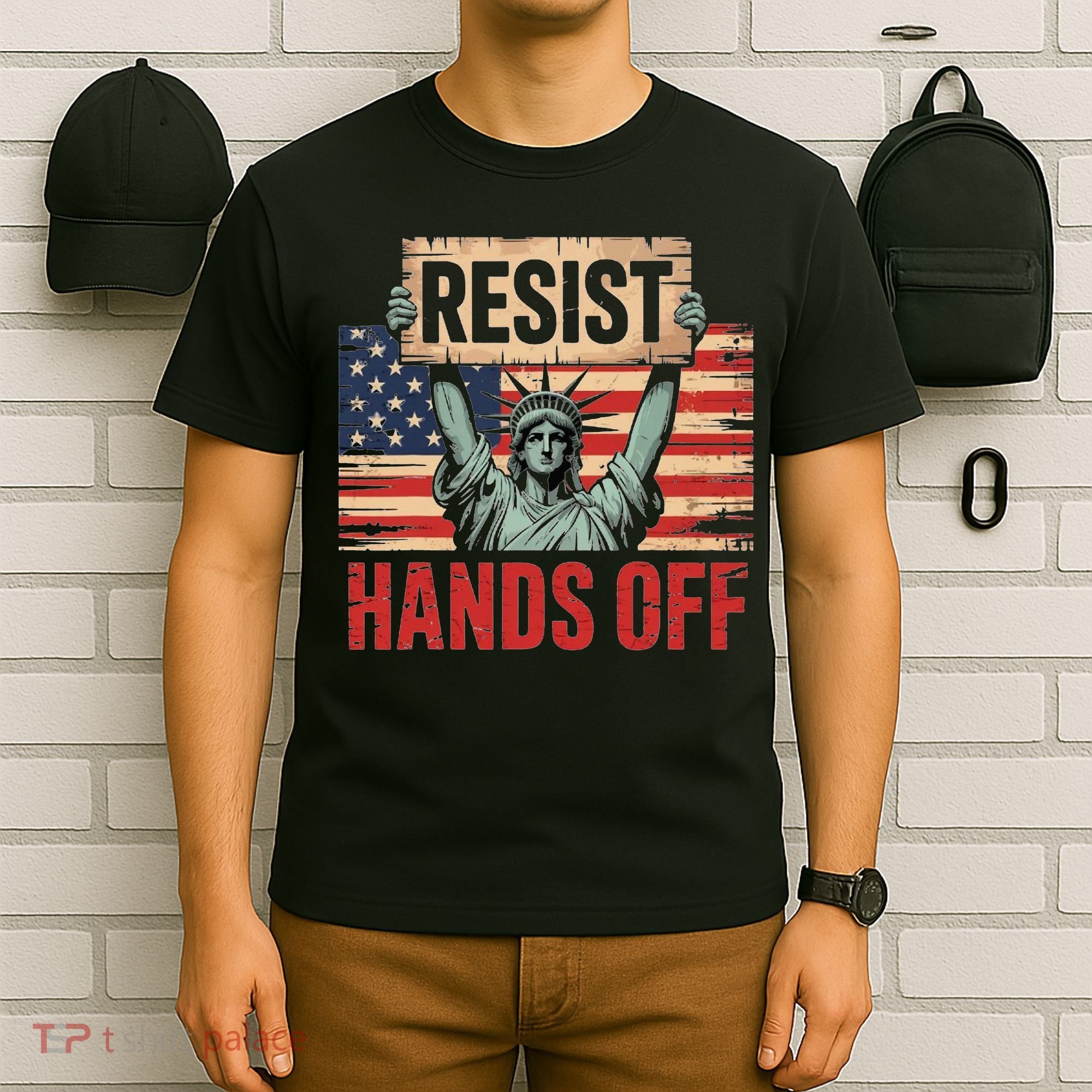 Resist Resistance Statue Of Liberty Hands Off Protest T-Shirt