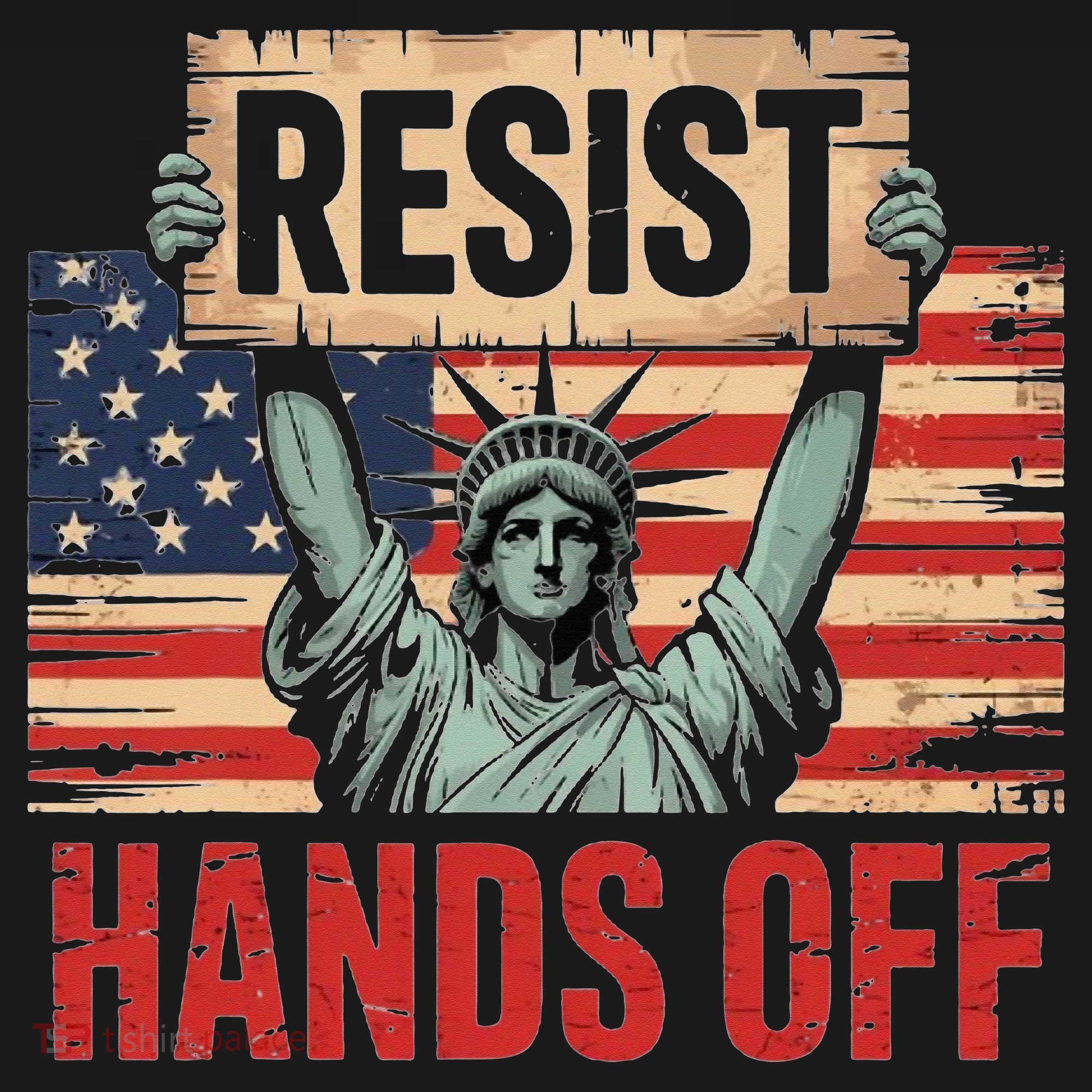 Resist Resistance Statue Of Liberty Hands Off Protest Women's Hoodie