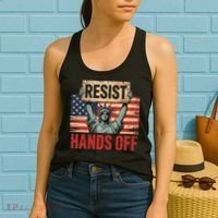Resist Resistance Statue Of Liberty Hands Off Protest Women's Tank Top thumb 2