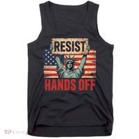 Resist Resistance Statue Of Liberty Hands Off Protest Tank Top thumb 0