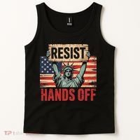 Resist Resistance Statue Of Liberty Hands Off Protest Tank Top thumb 2