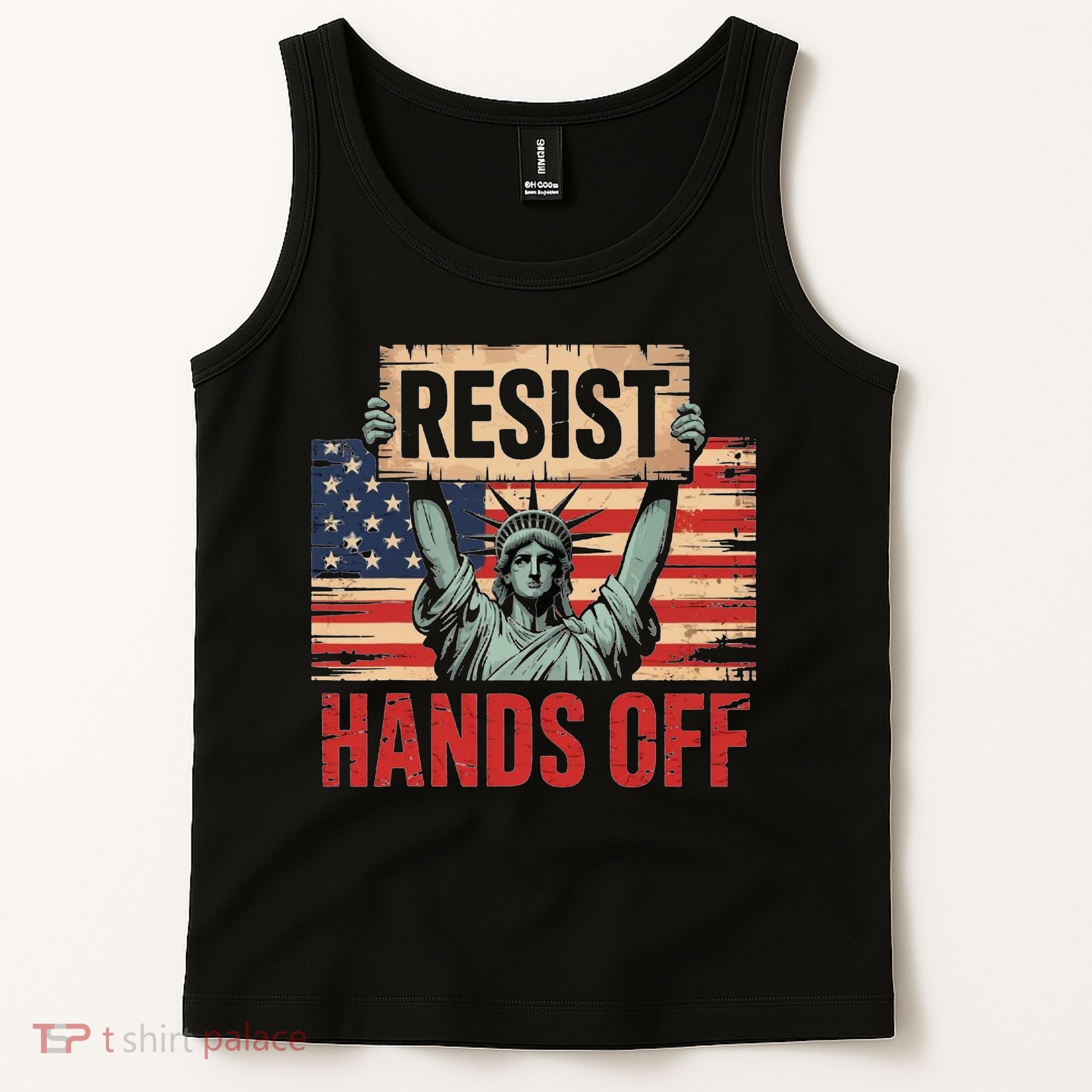Resist Resistance Statue Of Liberty Hands Off Protest Tank Top