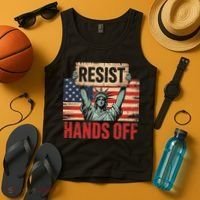 Resist Resistance Statue Of Liberty Hands Off Protest Tank Top thumb 4