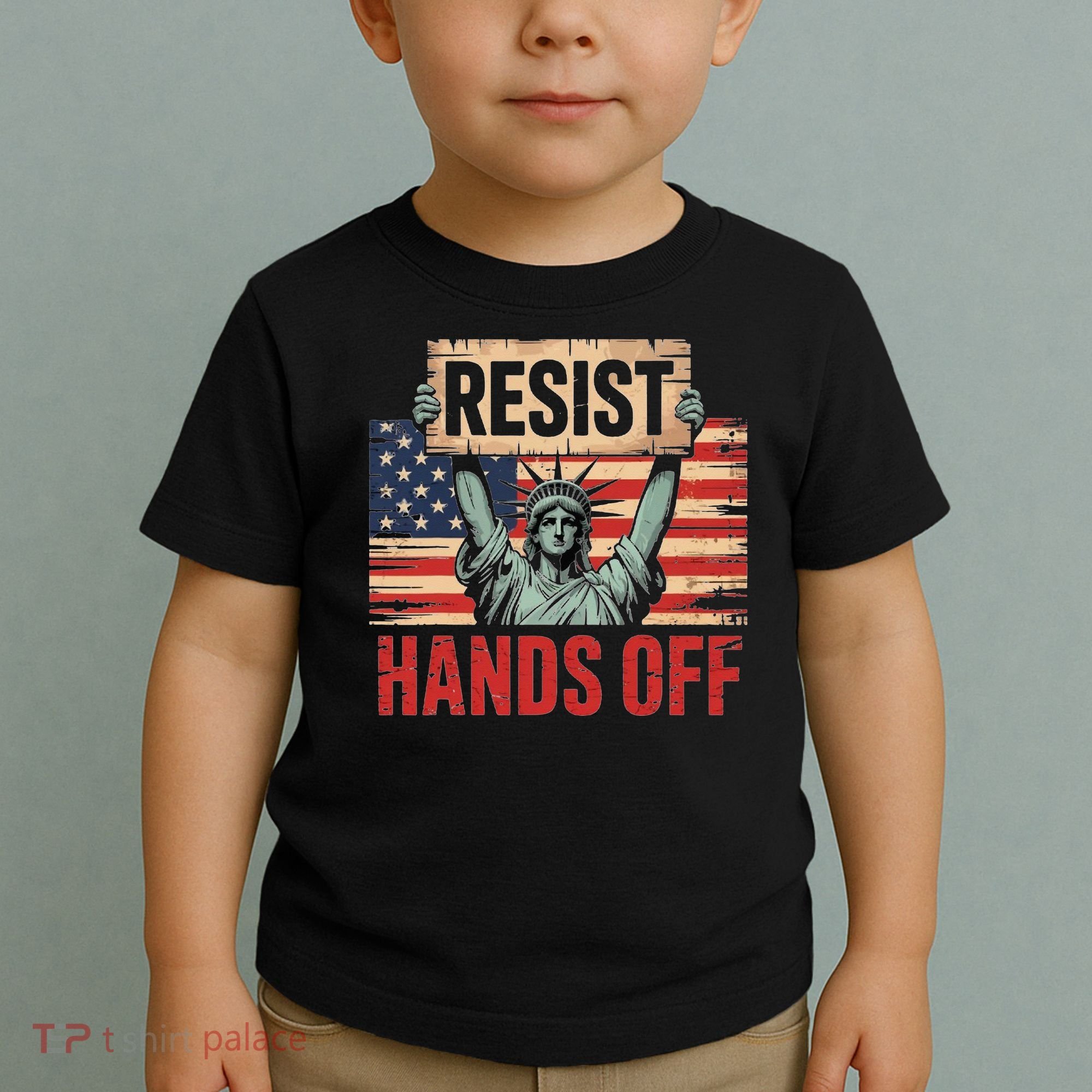 Resist Resistance Statue Of Liberty Hands Off Protest Toddler T-Shirt