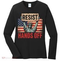 Resist Resistance Statue Of Liberty Hands Off Protest Women's Long Sleeve Shirt thumb 0