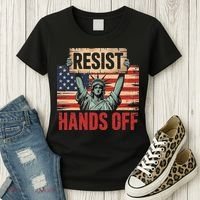 Resist Resistance Statue Of Liberty Hands Off Protest Women's T-Shirt thumb 3