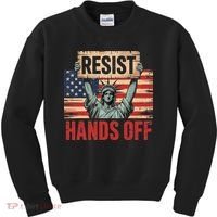 Resist Resistance Statue Of Liberty Hands Off Protest Kids Sweatshirt thumb 0