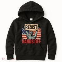 Resist Resistance Statue Of Liberty Hands Off Protest Kids Hoodie thumb 0