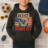 Resist Resistance Statue Of Liberty Hands Off Protest Kids Hoodie thumb 2