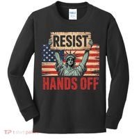 Resist Resistance Statue Of Liberty Hands Off Protest Kids Long Sleeve Shirt thumb 0