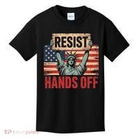 Resist Resistance Statue Of Liberty Hands Off Protest Kids T-Shirt thumb 0