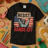 Resist Resistance Statue Of Liberty Hands Off Protest Kids T-Shirt thumb 3
