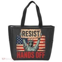 Resist Resistance Statue Of Liberty Hands Off Protest Tote Bag thumb 0