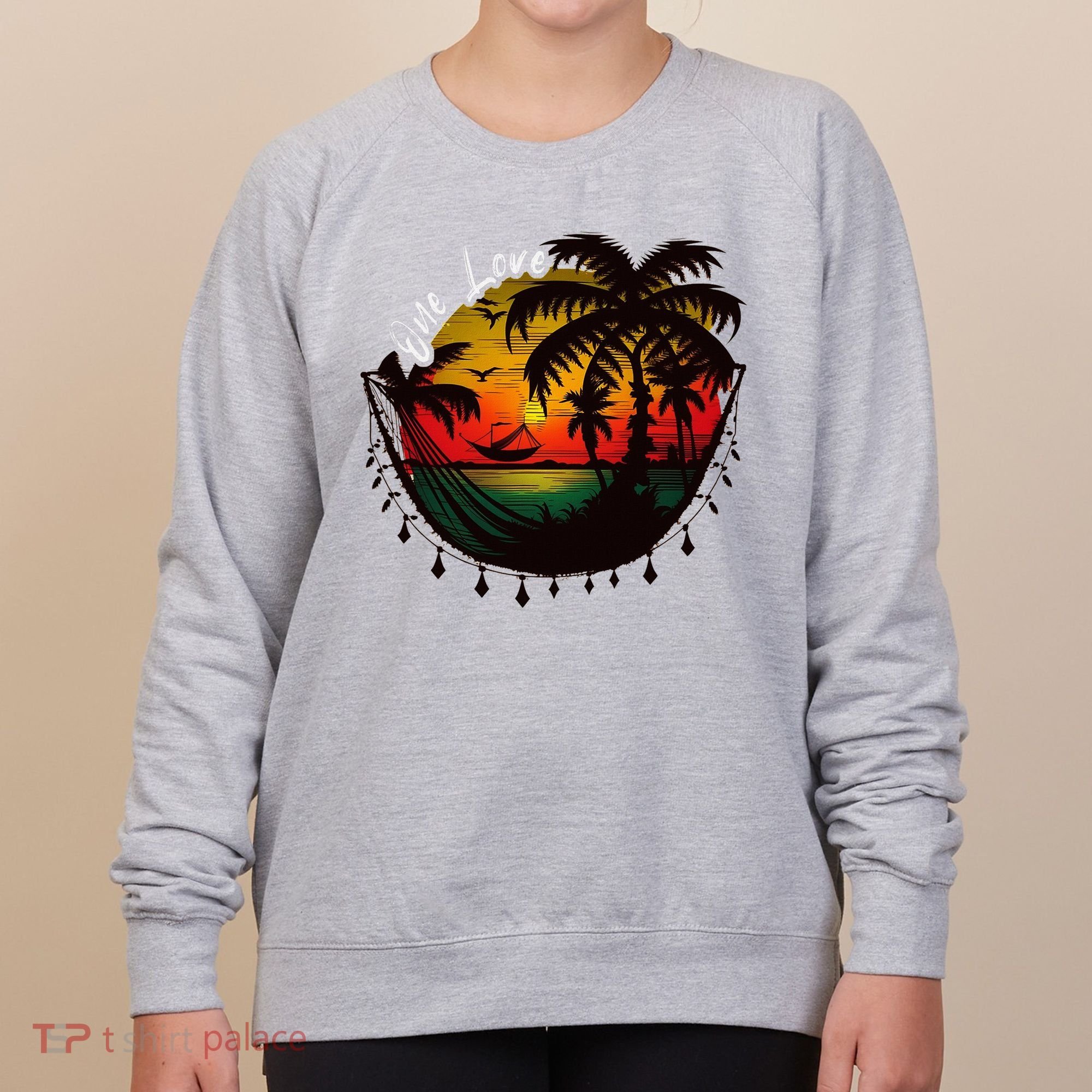 Rasta Reggae Sunset One Pride Love Rastafari Jamaican Women's Sweatshirt