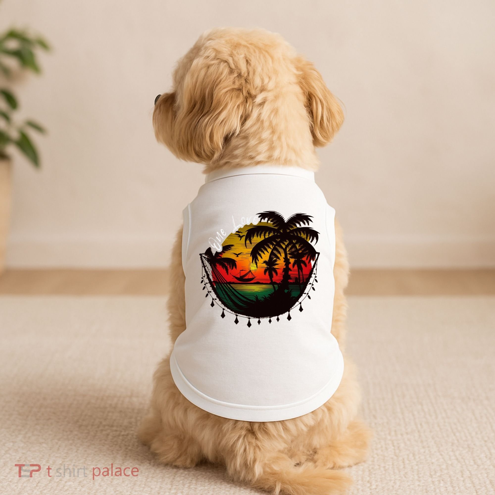 Rasta Reggae Sunset One Pride Love Rastafari Jamaican Doggie Tank