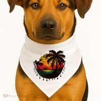 Rasta Reggae Sunset One Pride Love Rastafari Jamaican USA-Made Doggie Bandana thumb 1