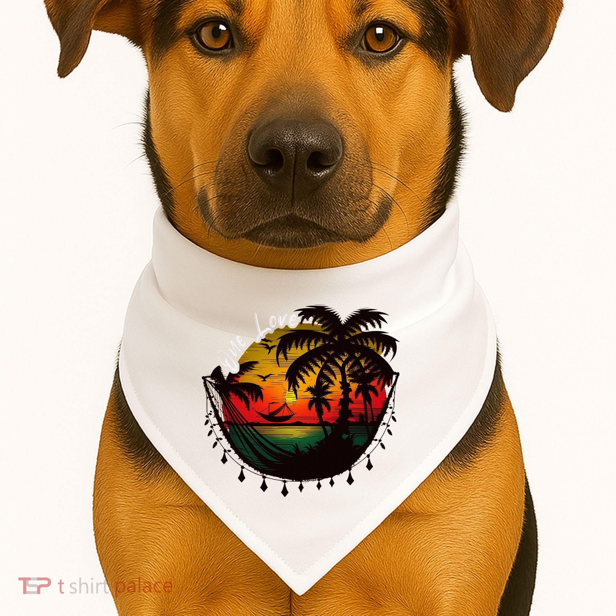 Rasta Reggae Sunset One Pride Love Rastafari Jamaican USA-Made Doggie Bandana