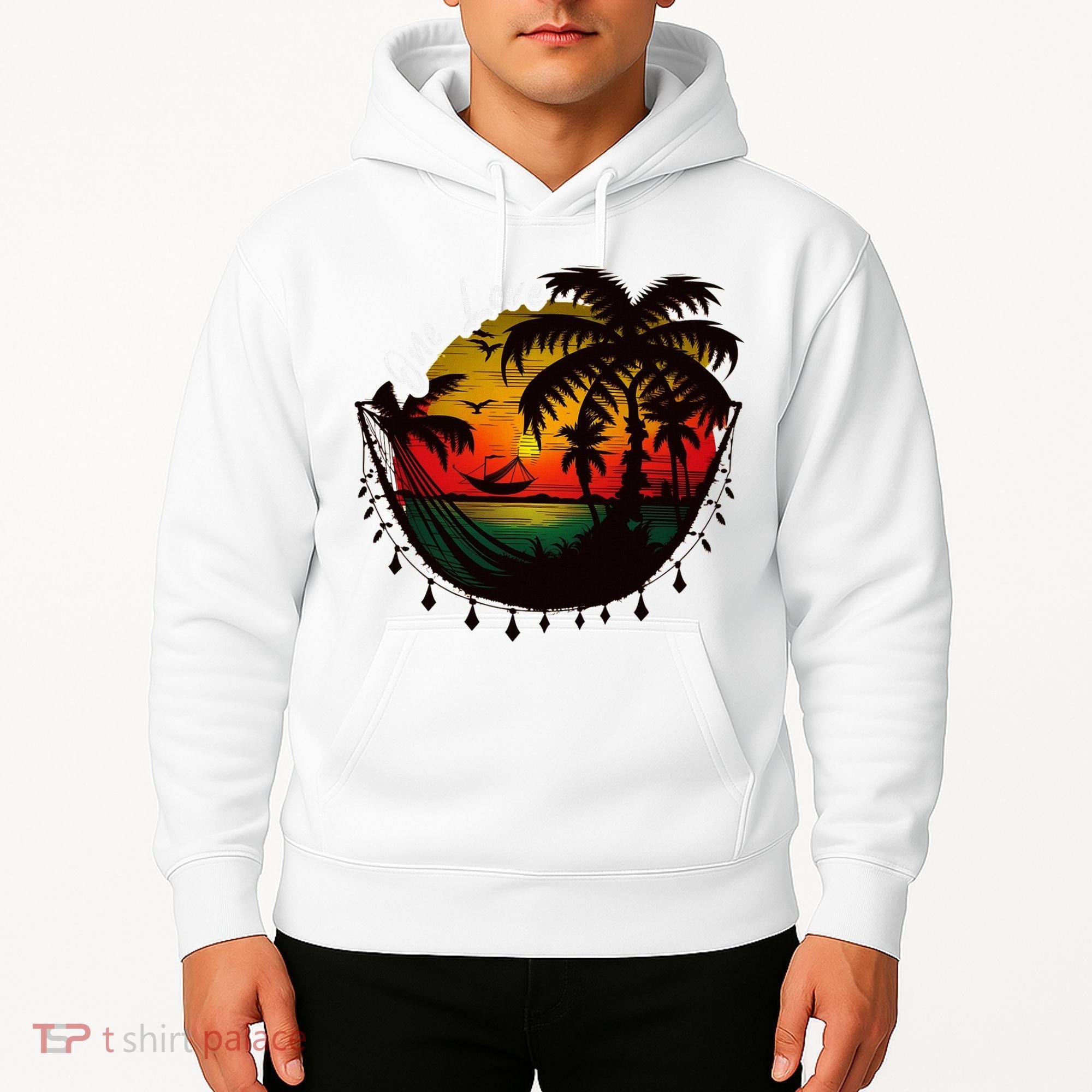 Rasta Reggae Sunset One Pride Love Rastafari Jamaican Hoodie