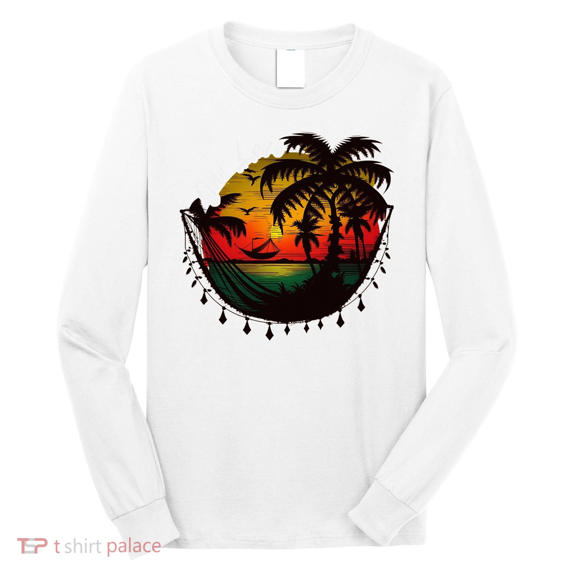 Rasta Reggae Sunset One Pride Love Rastafari Jamaican Long Sleeve Shirt