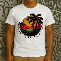 Rasta Reggae Sunset One Pride Love Rastafari Jamaican T-Shirt thumb 3