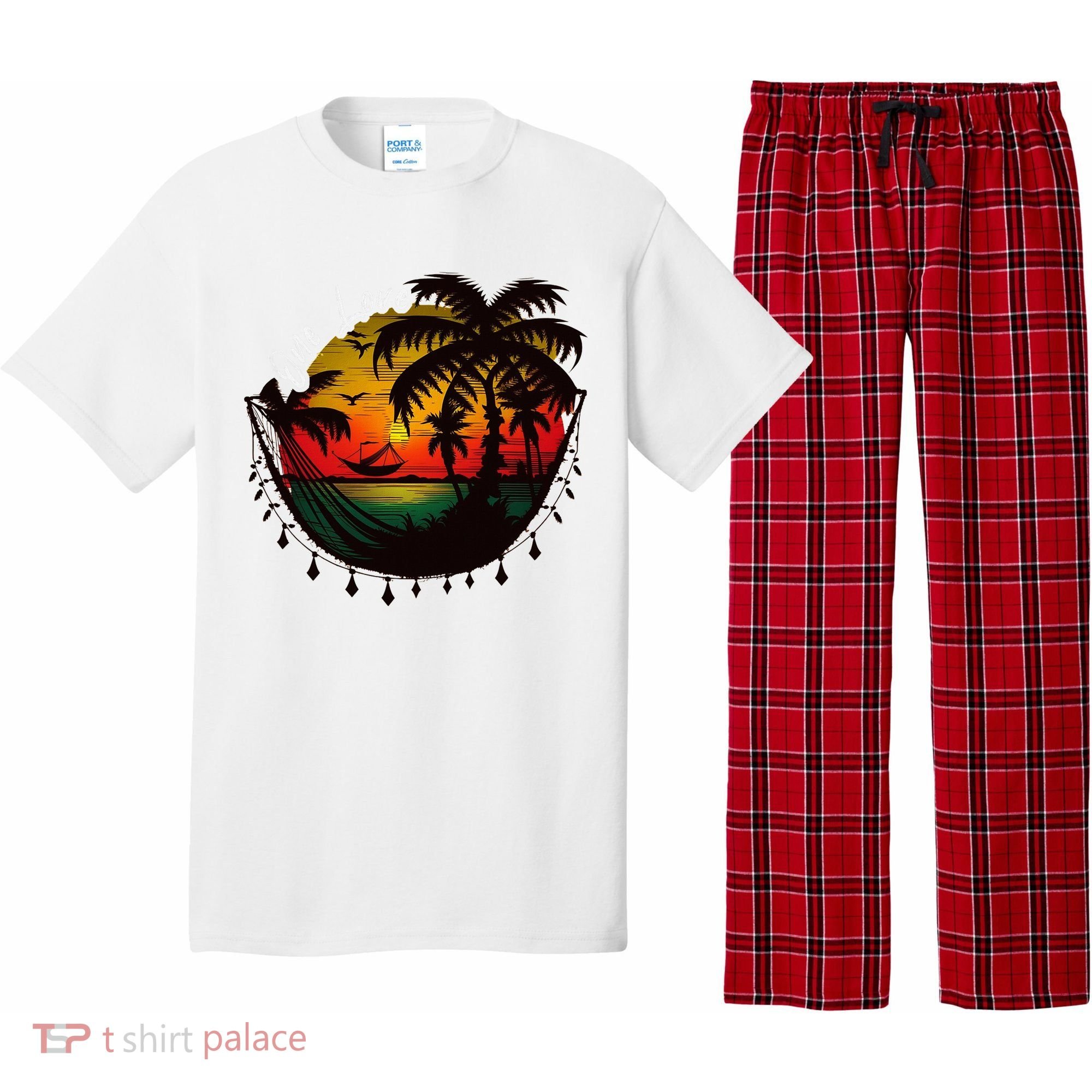 Rasta Reggae Sunset One Pride Love Rastafari Jamaican Pajama Set