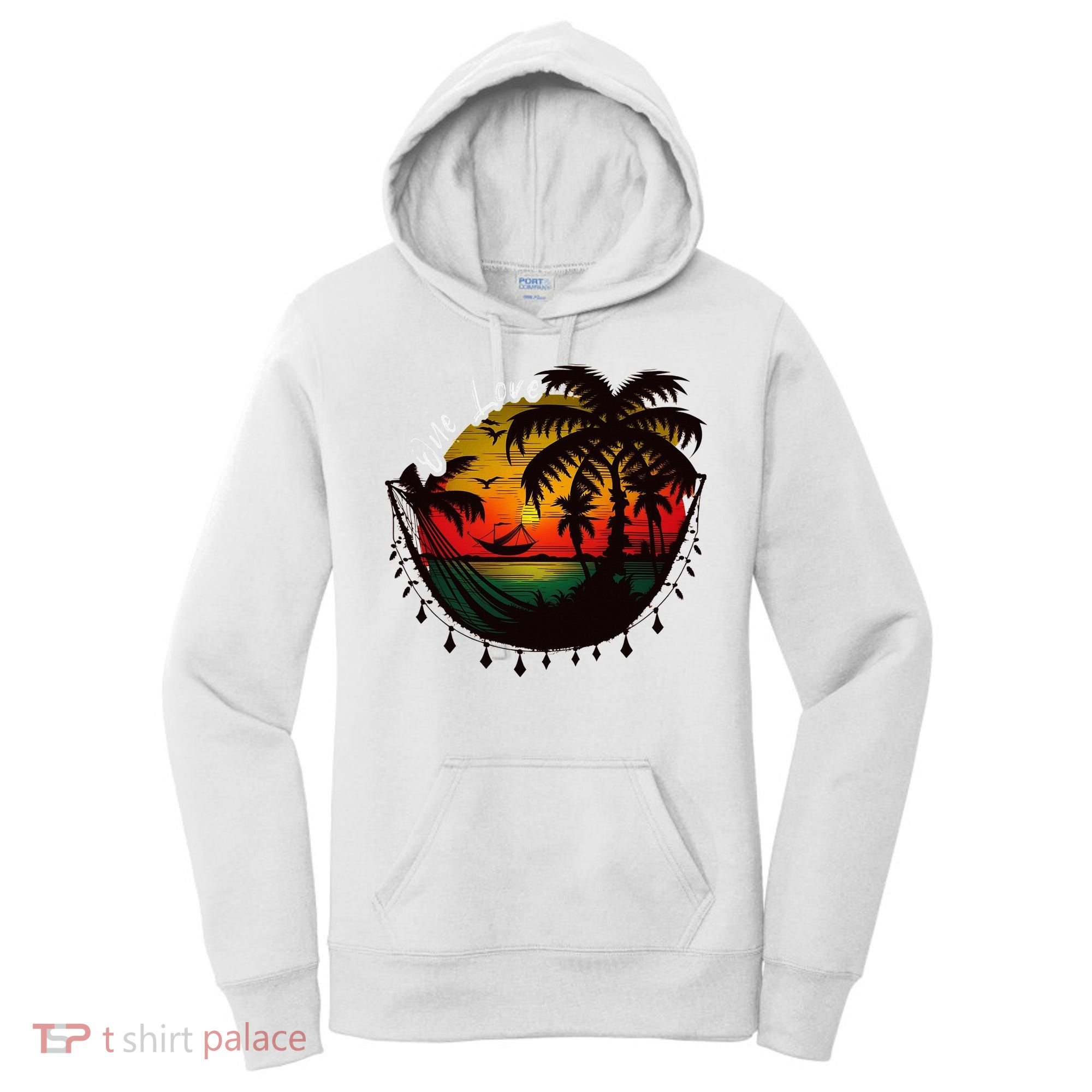 Rasta Reggae Sunset One Pride Love Rastafari Jamaican Women's Hoodie