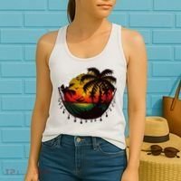 Rasta Reggae Sunset One Pride Love Rastafari Jamaican Women's Tank Top thumb 2