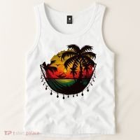 Rasta Reggae Sunset One Pride Love Rastafari Jamaican Tank Top thumb 2