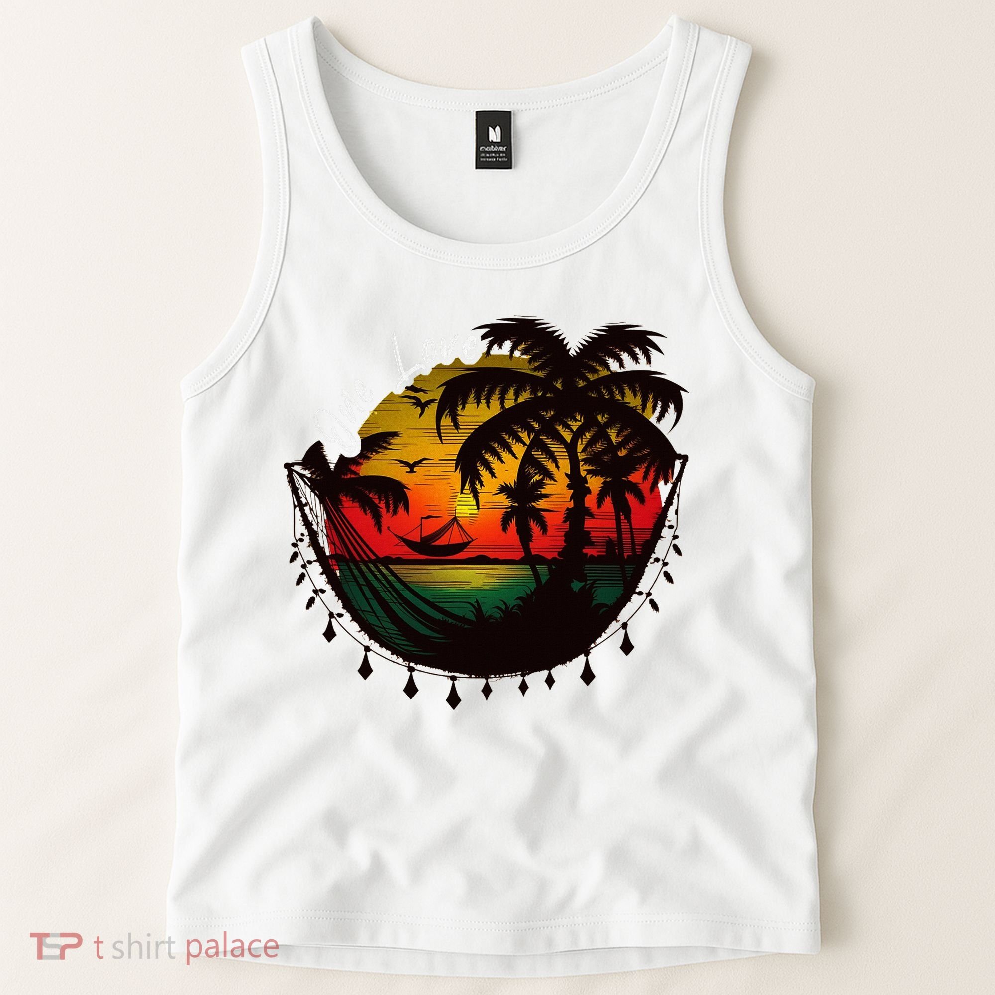 Rasta Reggae Sunset One Pride Love Rastafari Jamaican Tank Top
