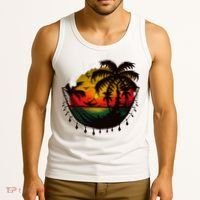 Rasta Reggae Sunset One Pride Love Rastafari Jamaican Tank Top thumb 3