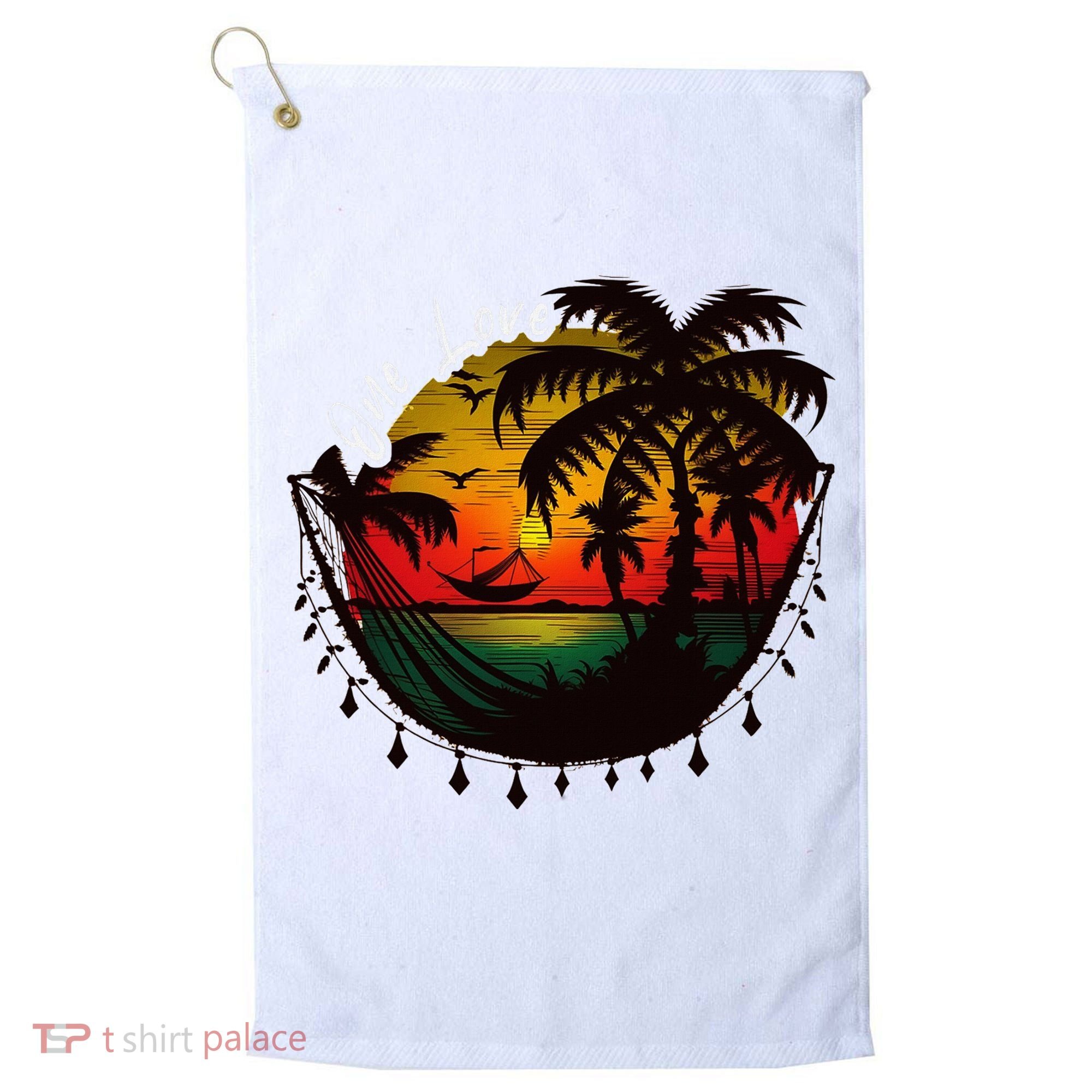 Rasta Reggae Sunset One Pride Love Rastafari Jamaican Golf Towel