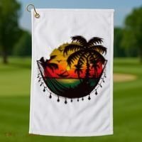 Rasta Reggae Sunset One Pride Love Rastafari Jamaican Golf Towel thumb 1