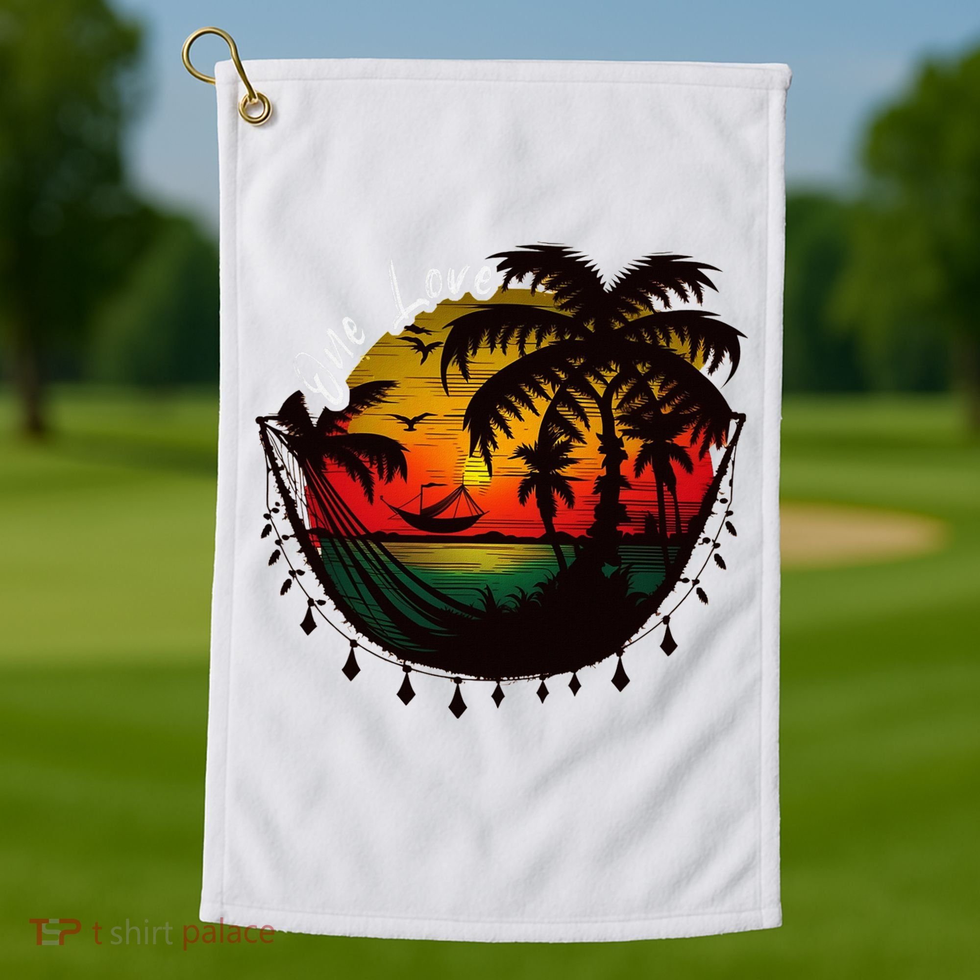 Rasta Reggae Sunset One Pride Love Rastafari Jamaican Golf Towel