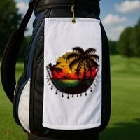 Rasta Reggae Sunset One Pride Love Rastafari Jamaican Golf Towel thumb 2