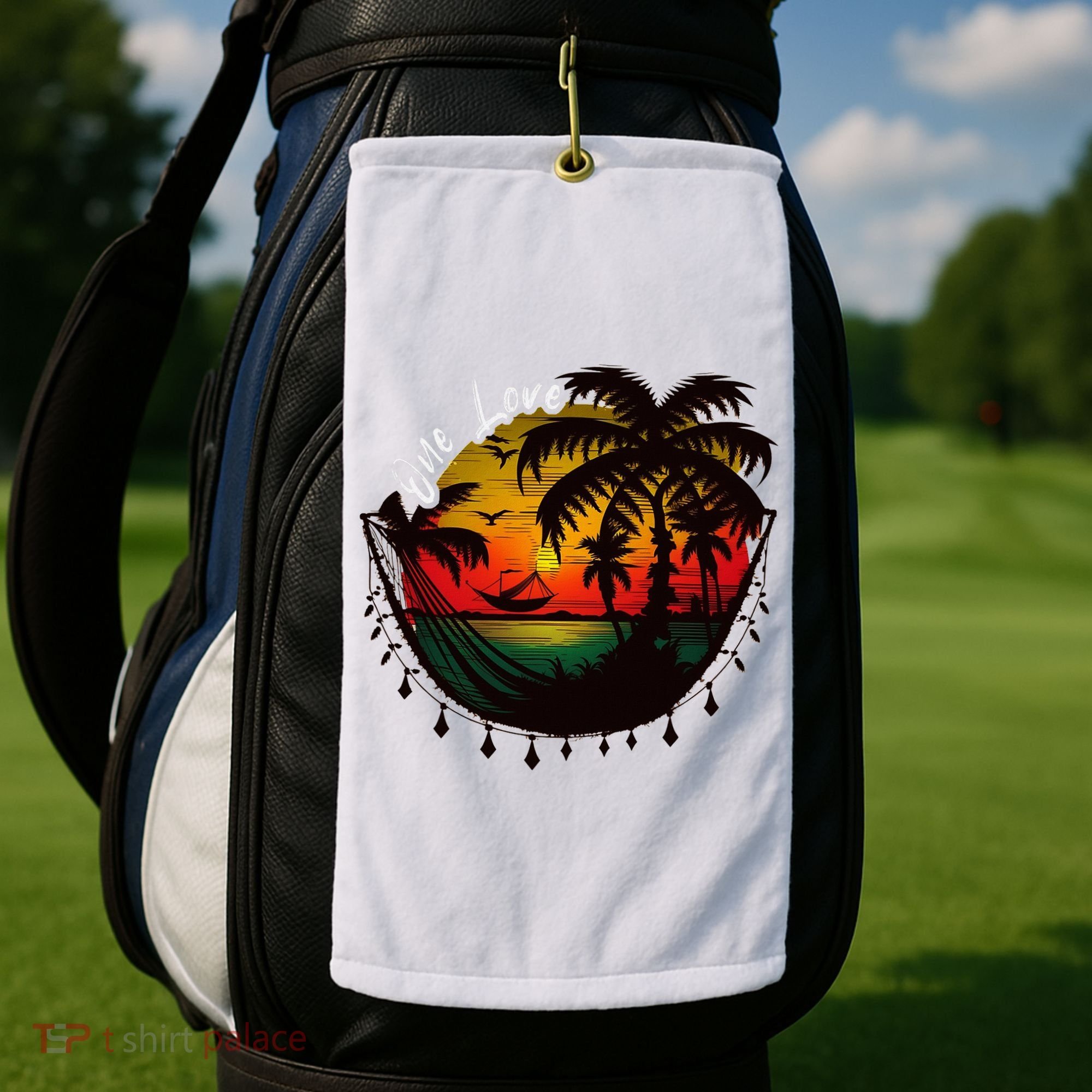 Rasta Reggae Sunset One Pride Love Rastafari Jamaican Golf Towel