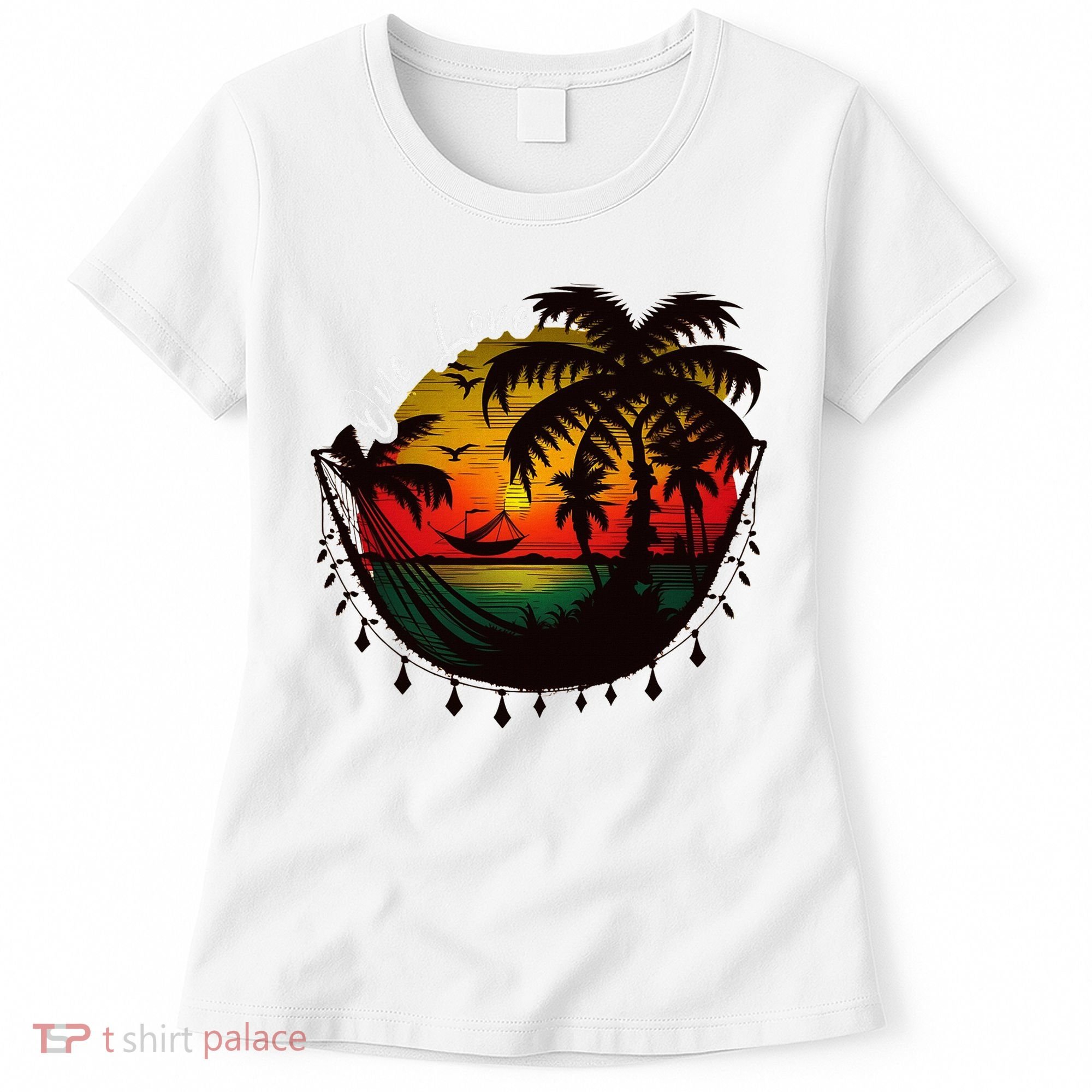 Rasta Reggae Sunset One Pride Love Rastafari Jamaican Women's T-Shirt