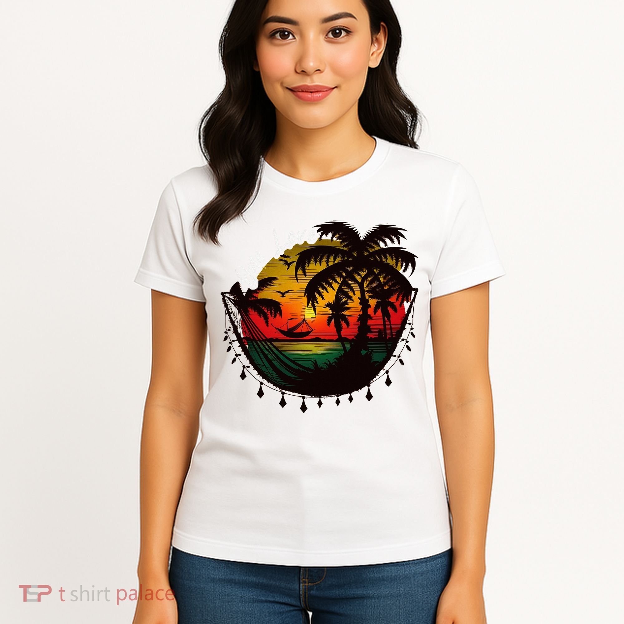 Rasta Reggae Sunset One Pride Love Rastafari Jamaican Women's T-Shirt