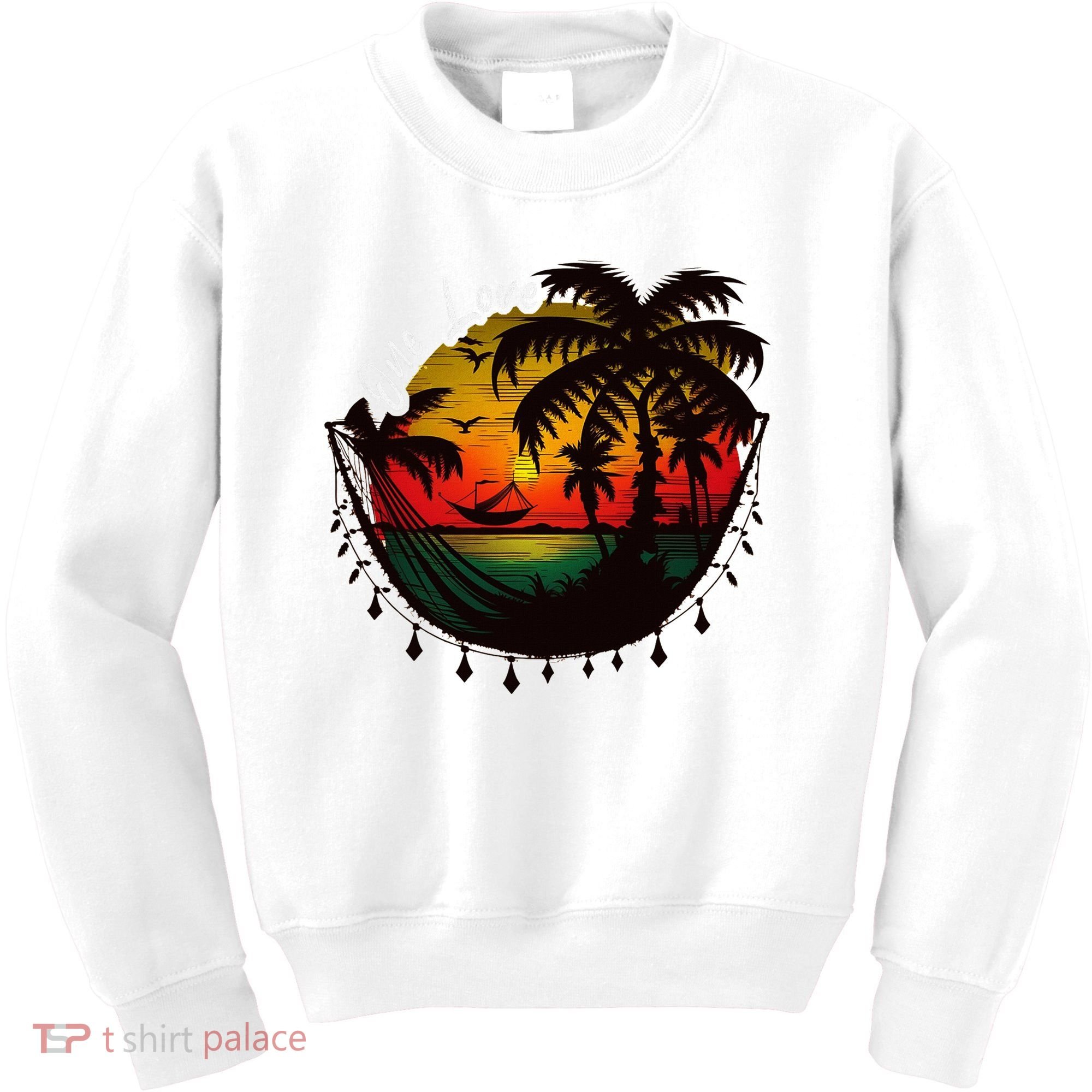Rasta Reggae Sunset One Pride Love Rastafari Jamaican Kids Sweatshirt