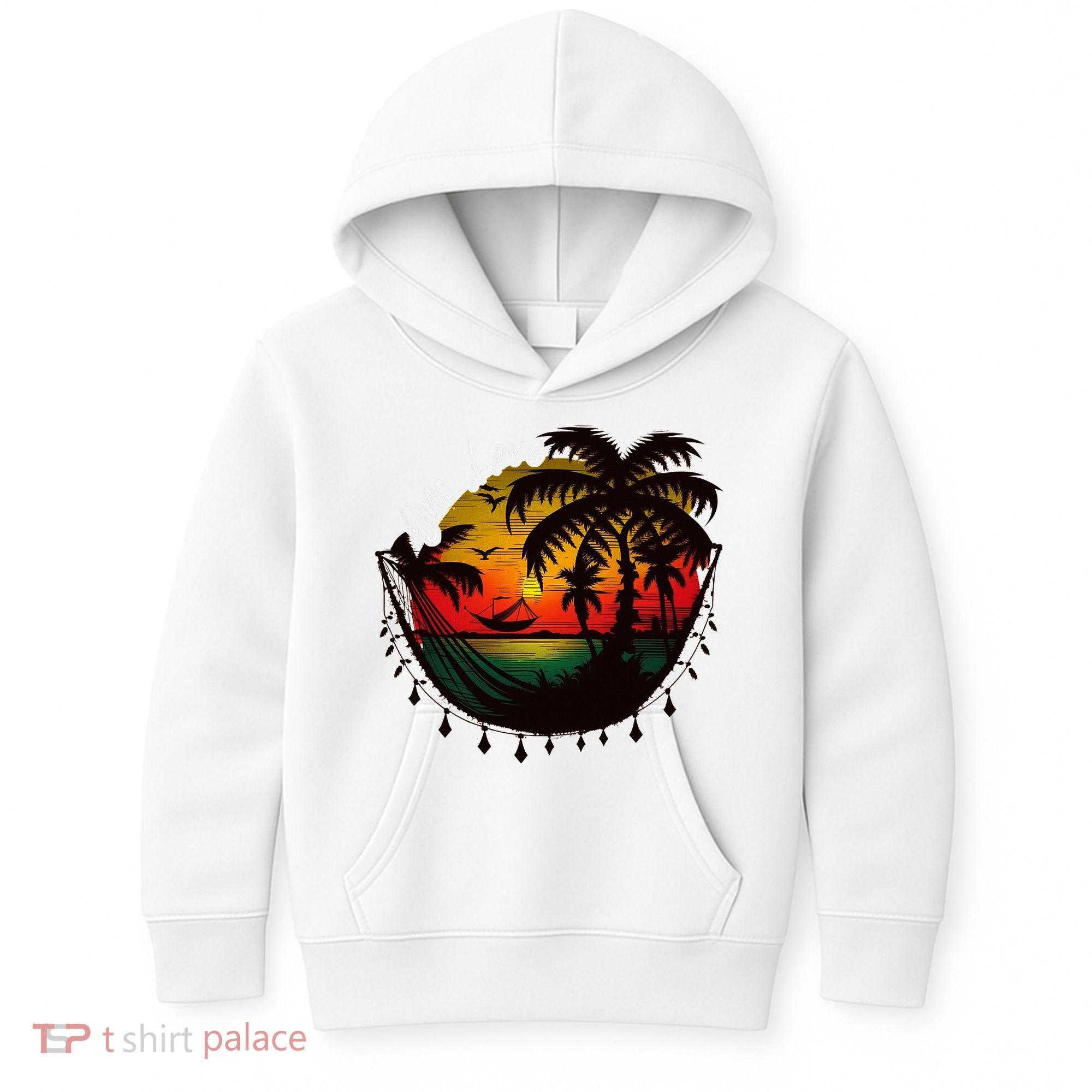 Rasta Reggae Sunset One Pride Love Rastafari Jamaican Kids Hoodie